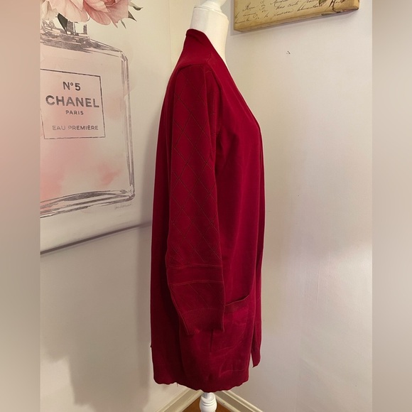 Grace Karin Long Cardigan Size 2XL Red - Picture 3 of 13